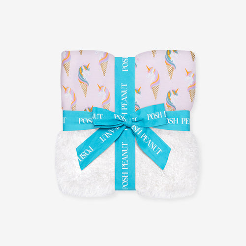 Unicorn Ice Cream Square Plush Patoo® Blanket