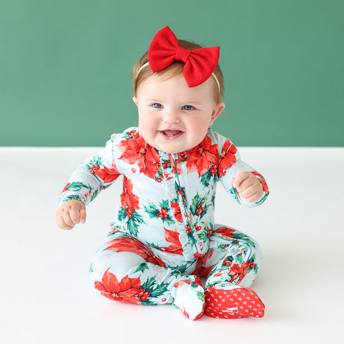 Winter Lily Footie Ruffled Zippered One Piece