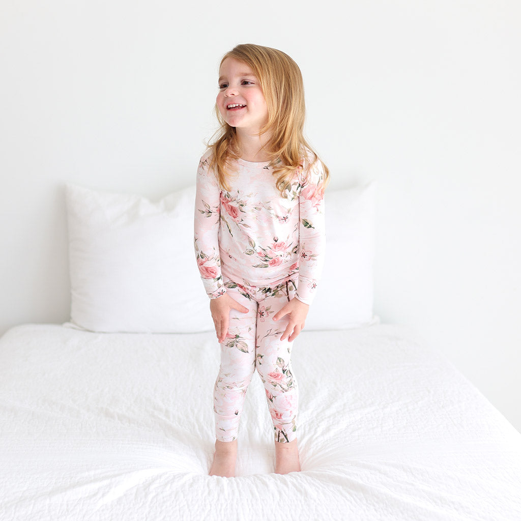 Vintage Pink Rose Classic Pajama Set