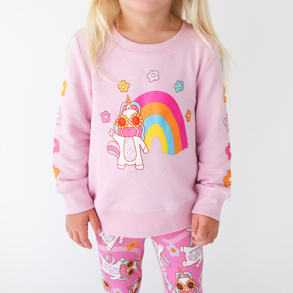 Unicorns Pink Girls Pullover Hoodie | Unicorn Vibes