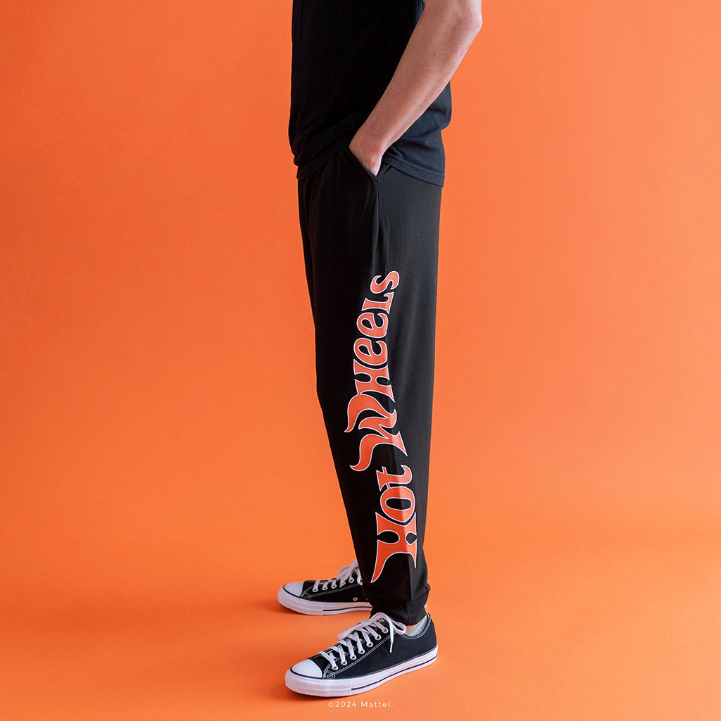 Solid Black Men's French Terry Joggers Dark Charcoal