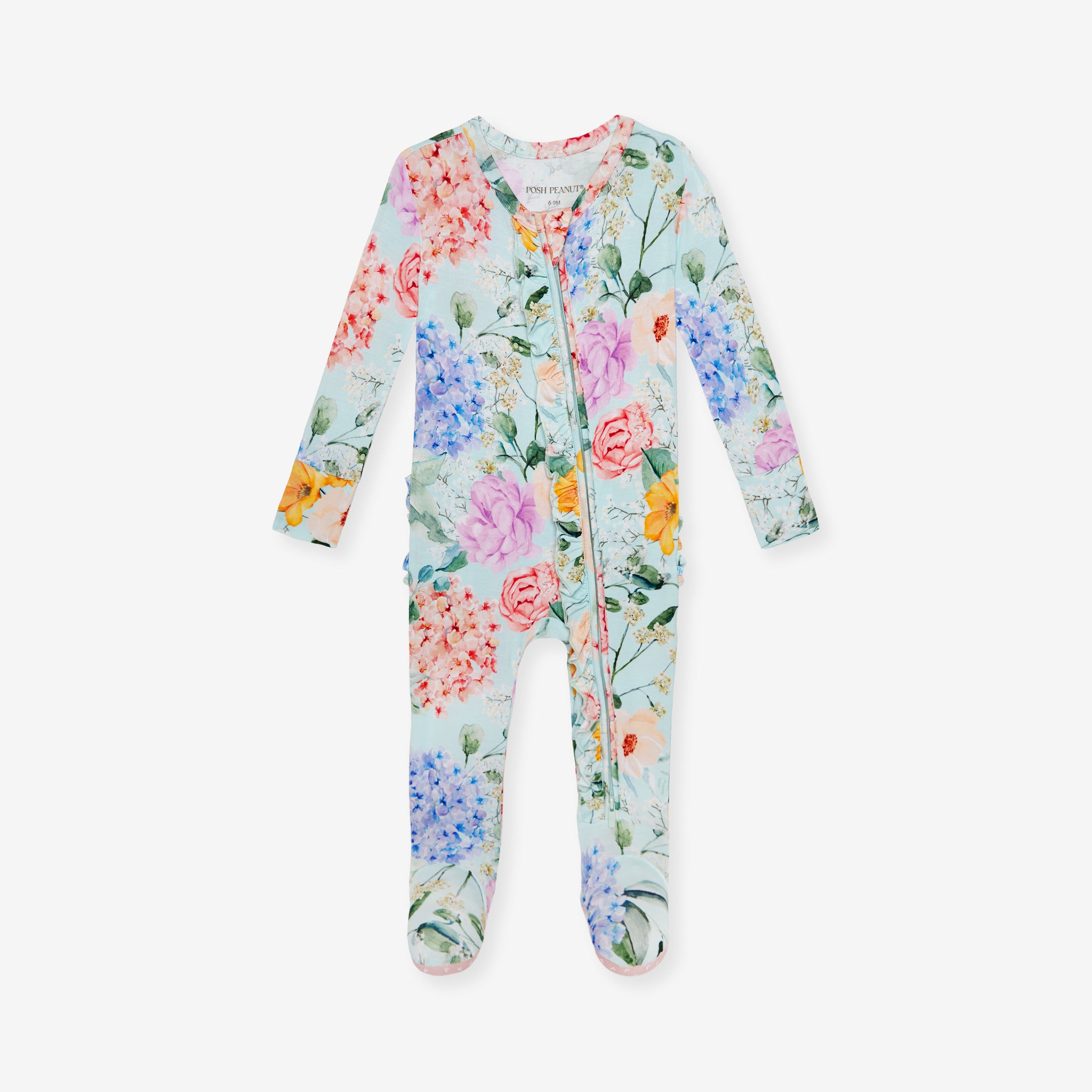 Ruffled Zippered One Piece | Erin | Floral Baby Girl Sleeper