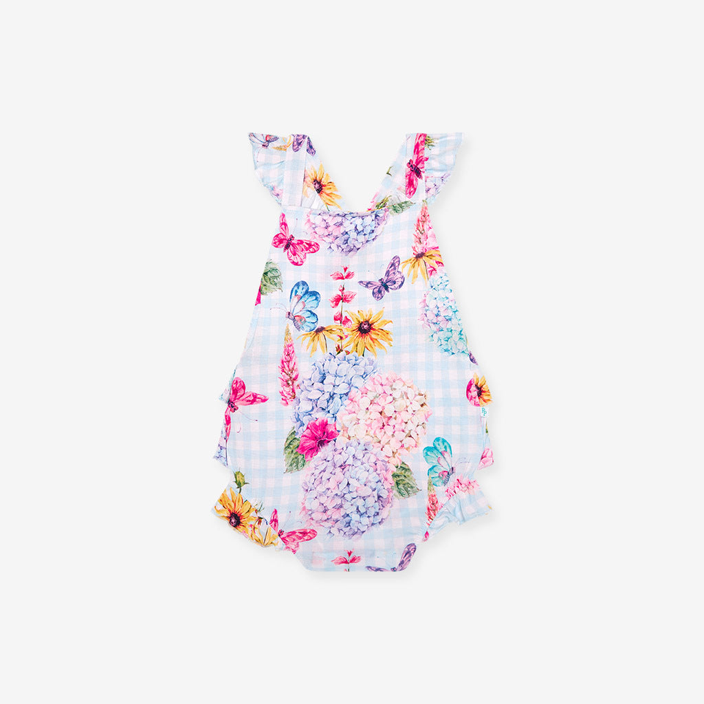 Posh discount peanut watercolor bloom romper18-24