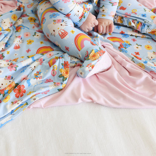 Springtime Blue Hello Kitty® & Springtime Pastel Pink Patoo® Blanket