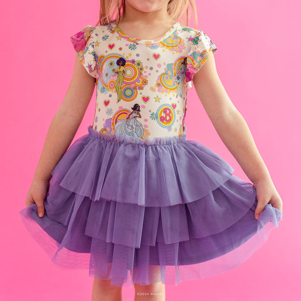 Posh deals peanut pastel Barbie twirl dress 5T-6T