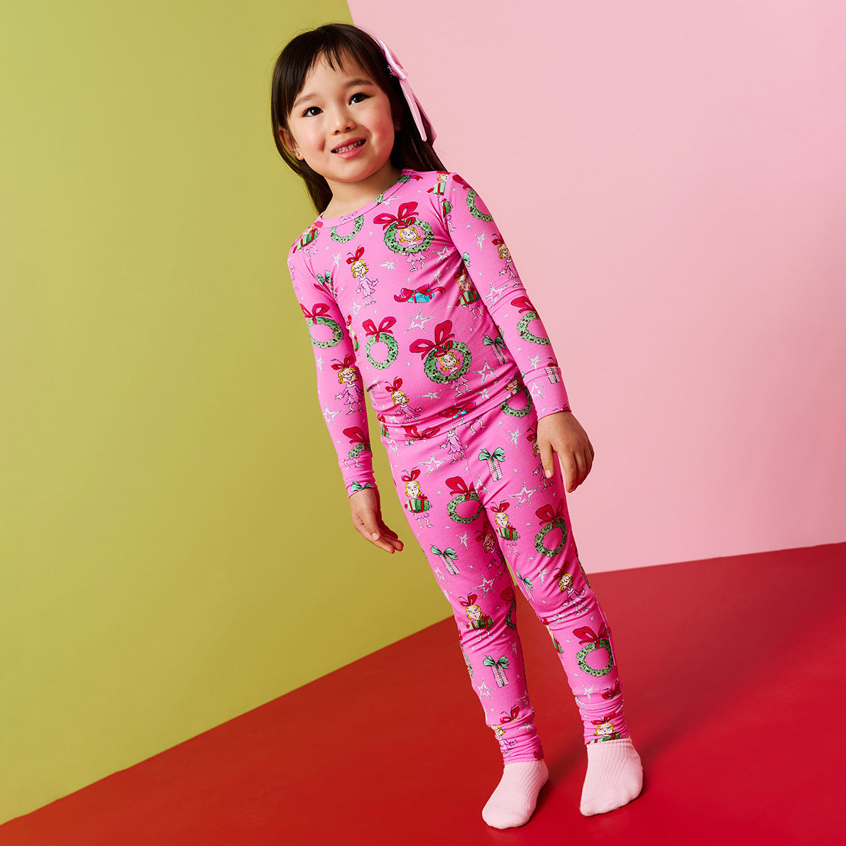 Pink Long Sleeve Toddler Pajamas Seuss Cindy Lou Who
