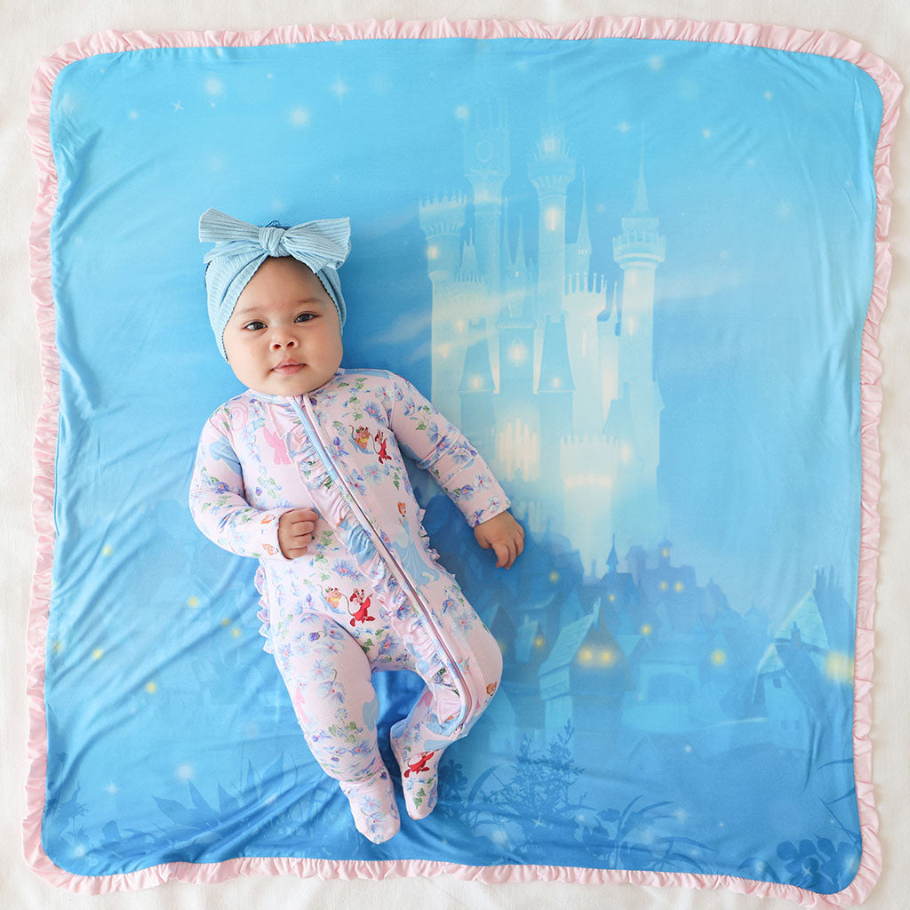 Disney Princess Cinderella Cinderella's Castle Ruffled Luxette Patoo® Blanket