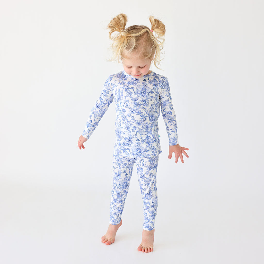 Princess Damask White Long Sleeve Toddler Pajamas Briar