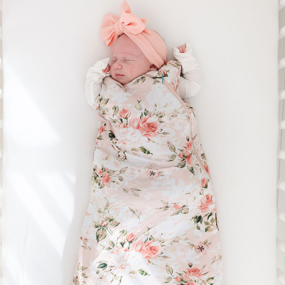 Vintage Pink Rose Sleeveless Sleep Bag