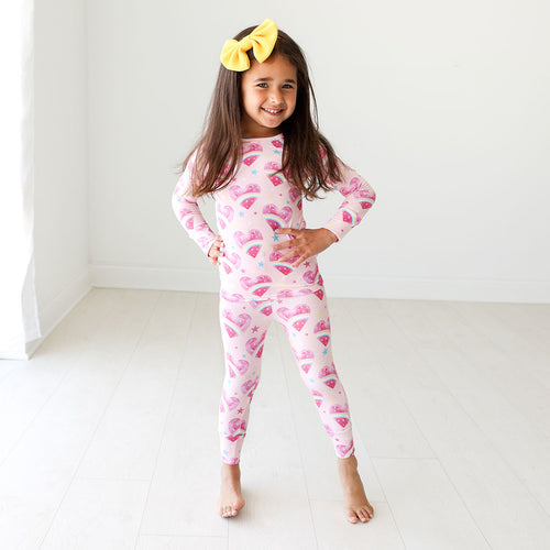 Rainbow Hearts Classic Pajama Set