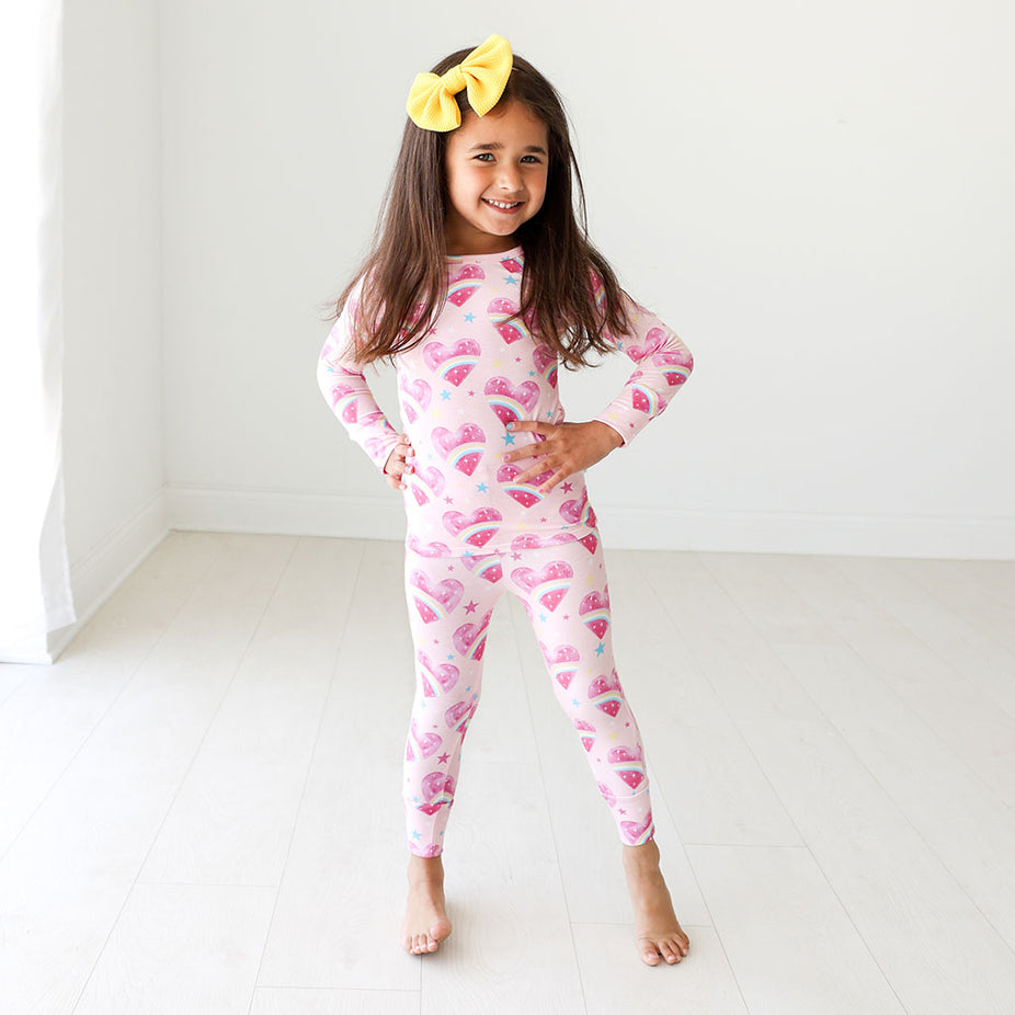 Rainbow Hearts Classic Pajama Set