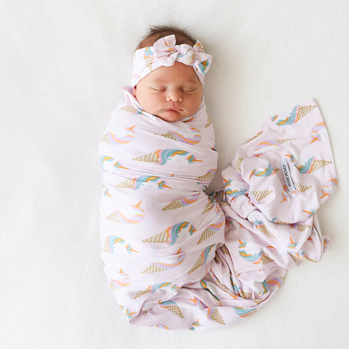 Posh Peanut Baby Swaddle Blanket - Large Premium Knit Viscose from Bamboo -  Infant Swaddling Wrap Receiving Blanket Headwrap Set Set, Baby Shower