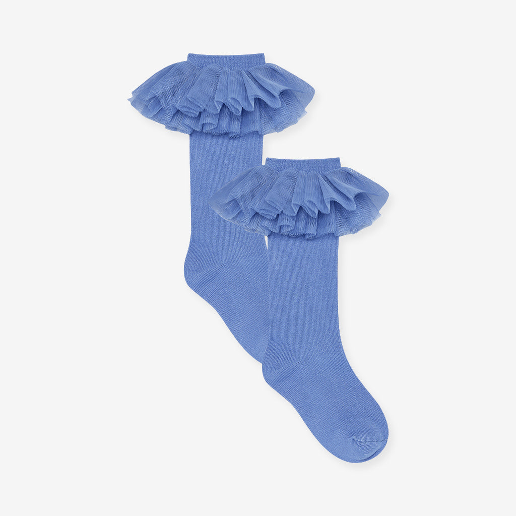 Blue Ruffle Socks