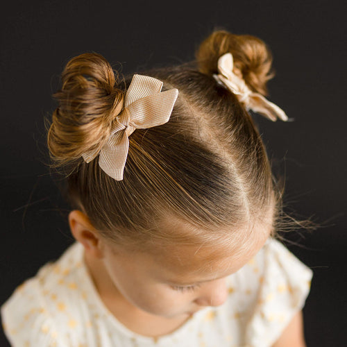 Gold Mini Bow Hair Clips
