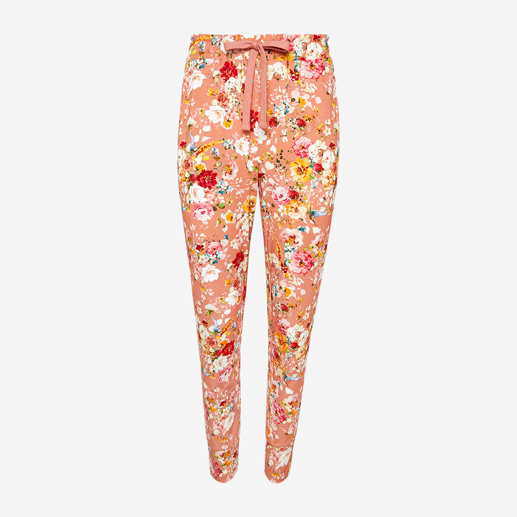 Floral Orange Short Sleeve Women's Pajamas