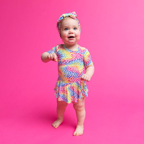 Lisa Frank® I Love Rainbow Leopard Twirl Skirt Bodysuit Dress