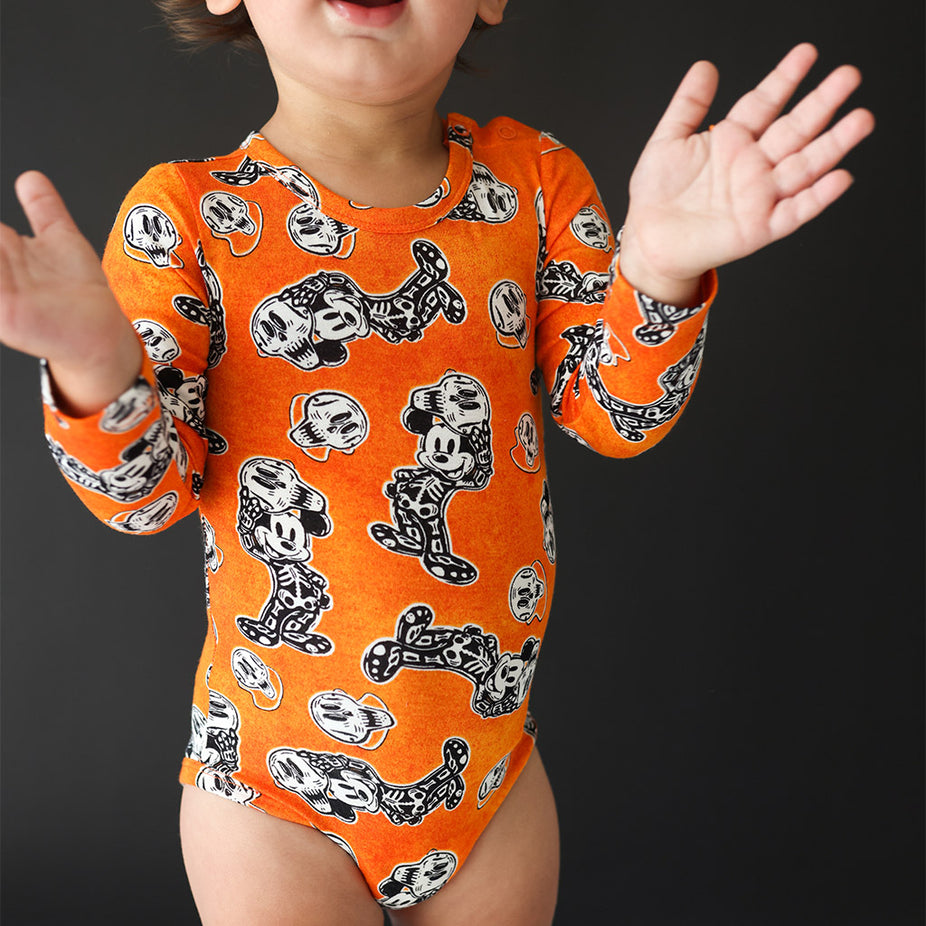 Orange One Piece Baby Footie Pajamas  Disney Mickey Halloween –