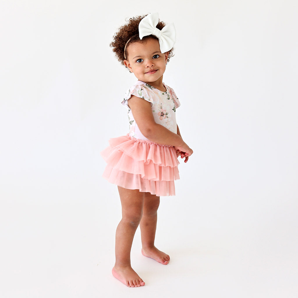 Posh Peanut Cruisin' Pink Short Sleeve Tulle Skirt offers Bodysuit