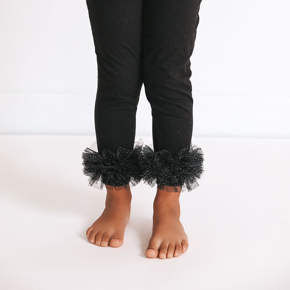 Solid Ribbed Black Bell Bottoms - Posh Peanut - Select Size