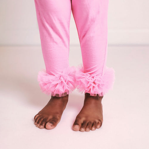 Cruisin' Pink Tulle Ruffled Leggings