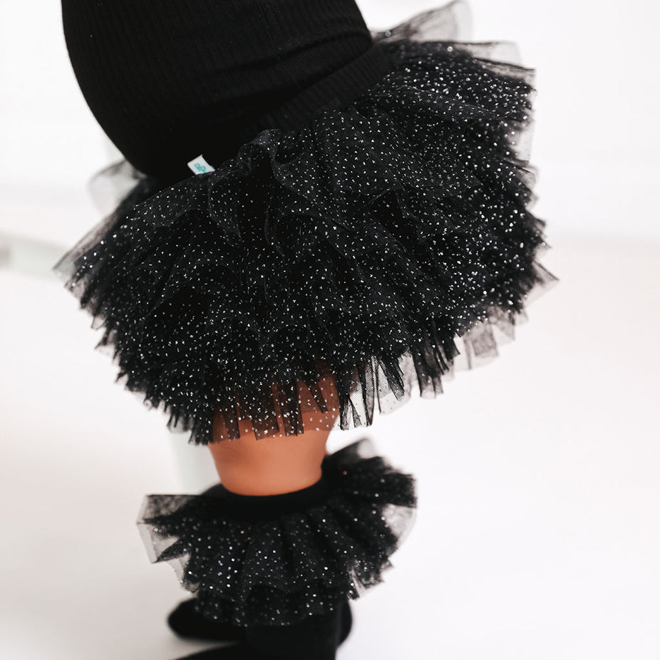 Black Ribbed Tulle Bloomer