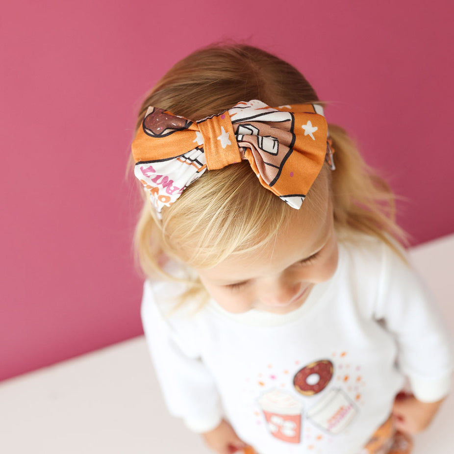 Coffee & Donuts Luxe Bow Headwrap