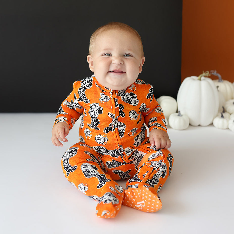 Orange One Piece Baby Footie Pajamas