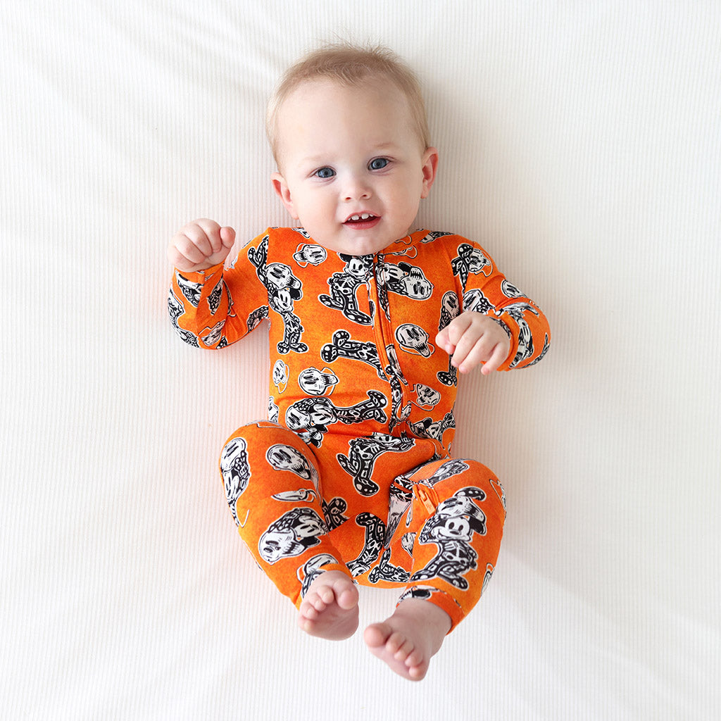 Orange One Piece Baby Footie Pajamas  Disney Mickey Halloween –