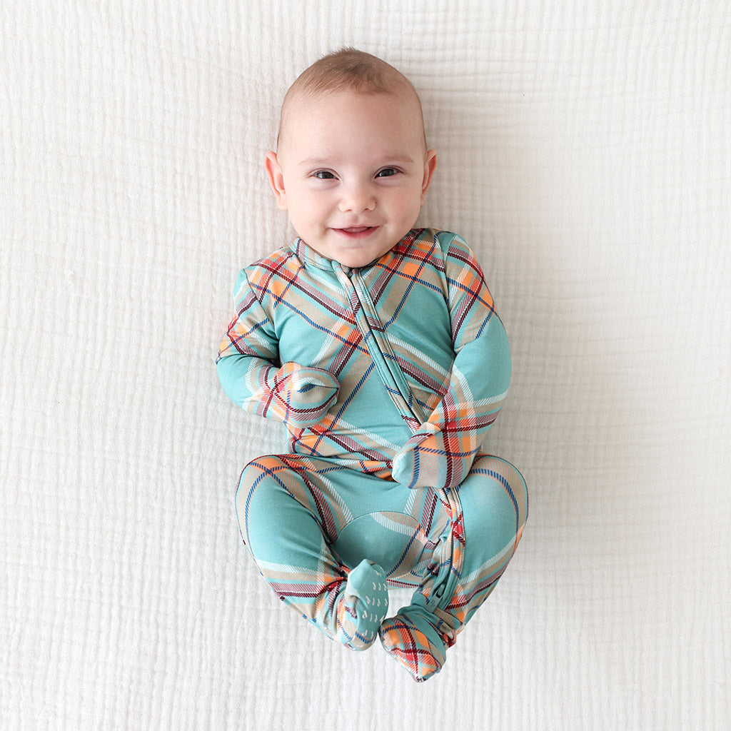 Tattersall Plaid Green Baby Convertible Sleeper | Vince