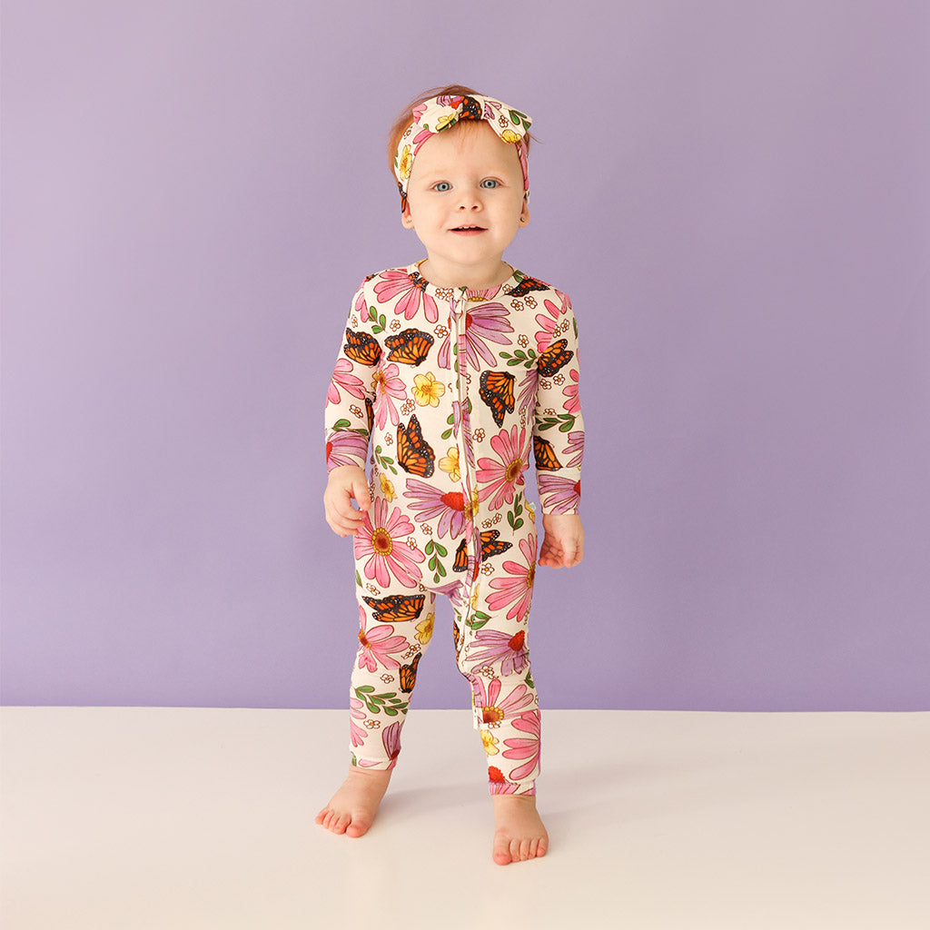 Butterfly Floral White Baby Convertible Sleeper | Kaavia