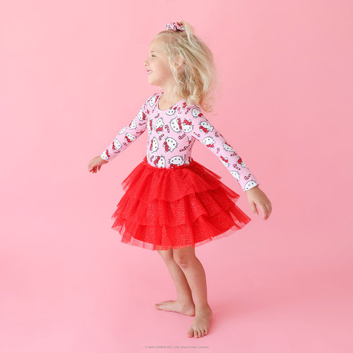 Hello Kitty® Candy Cane Long Sleeve Tulle Dress