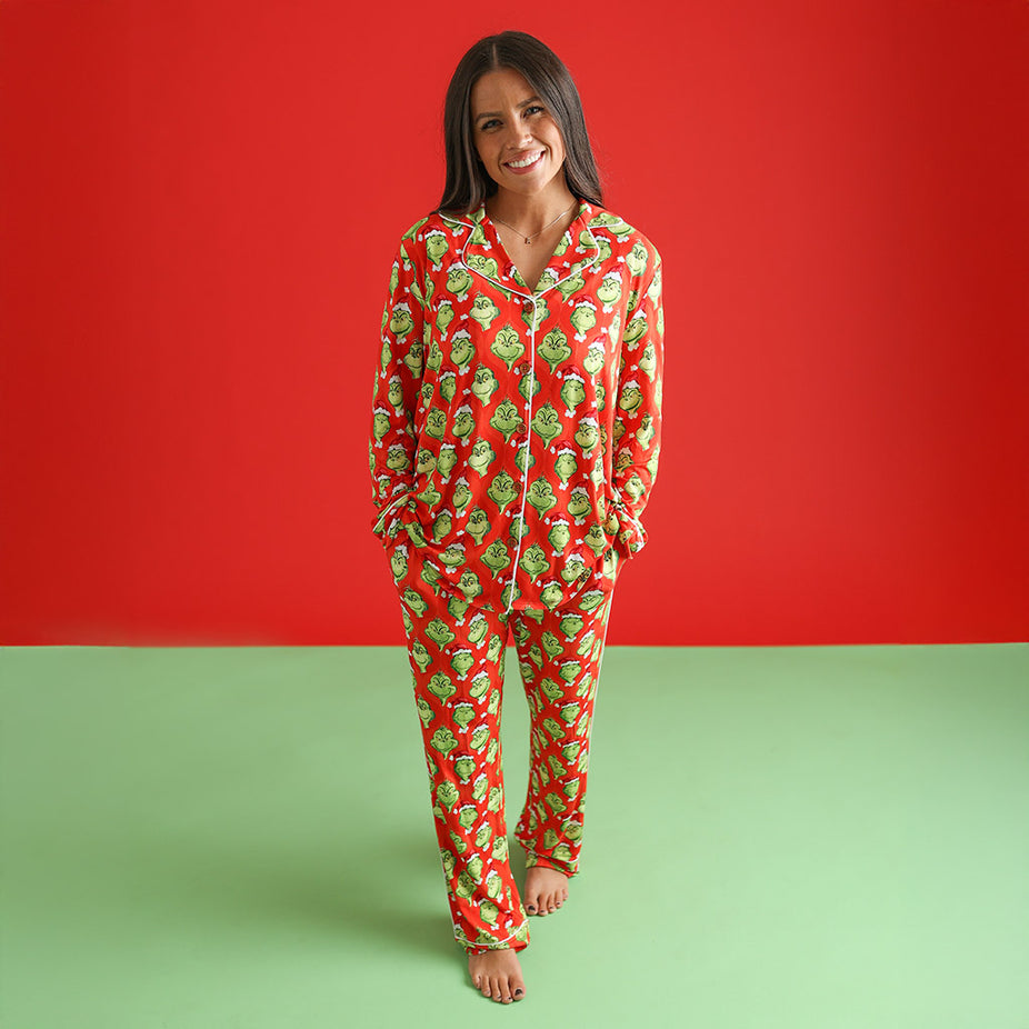 Red Luxe Womens Pajamas Seuss The Grinch