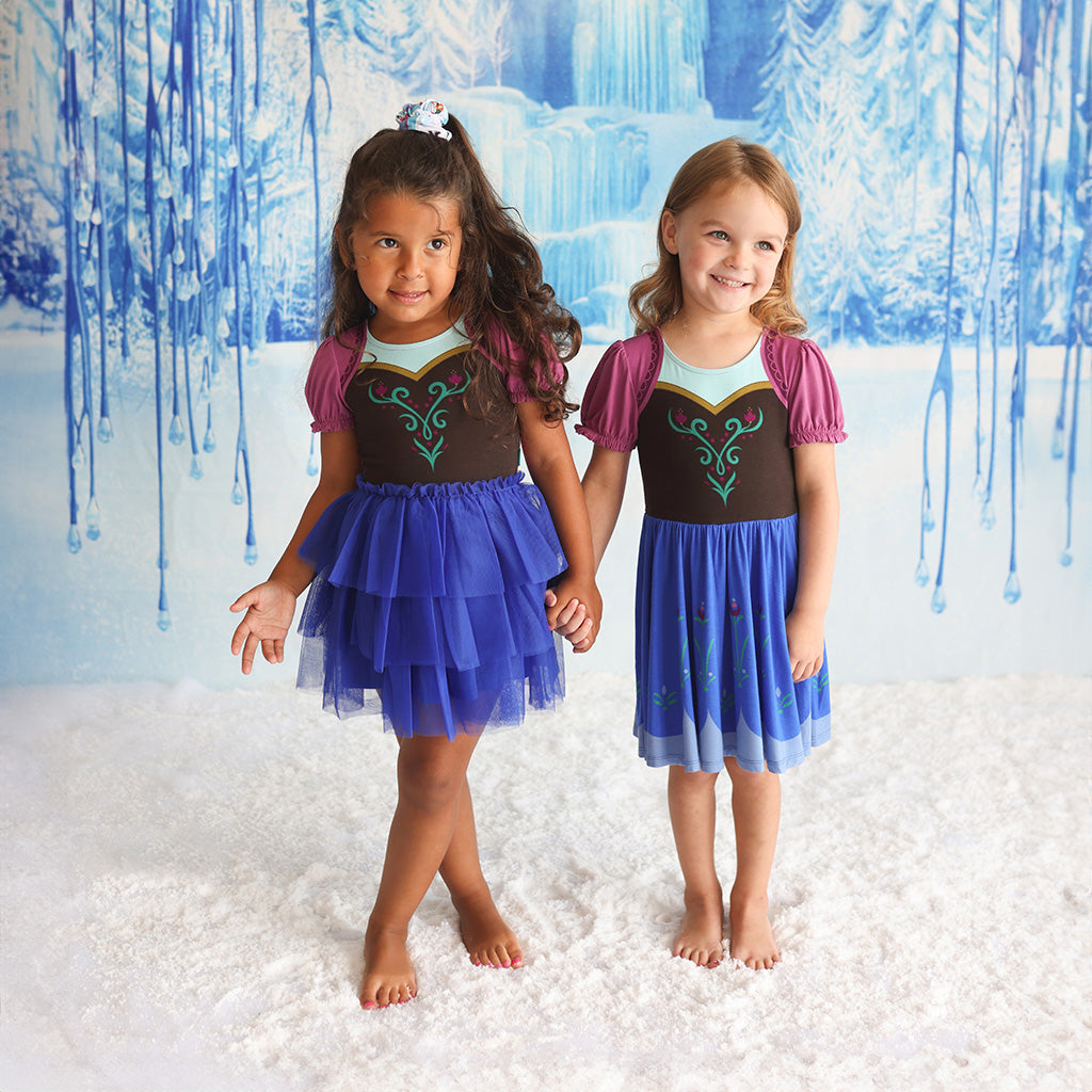 Blue Girl Toddler Tulle Dress Disney Frozen Anna