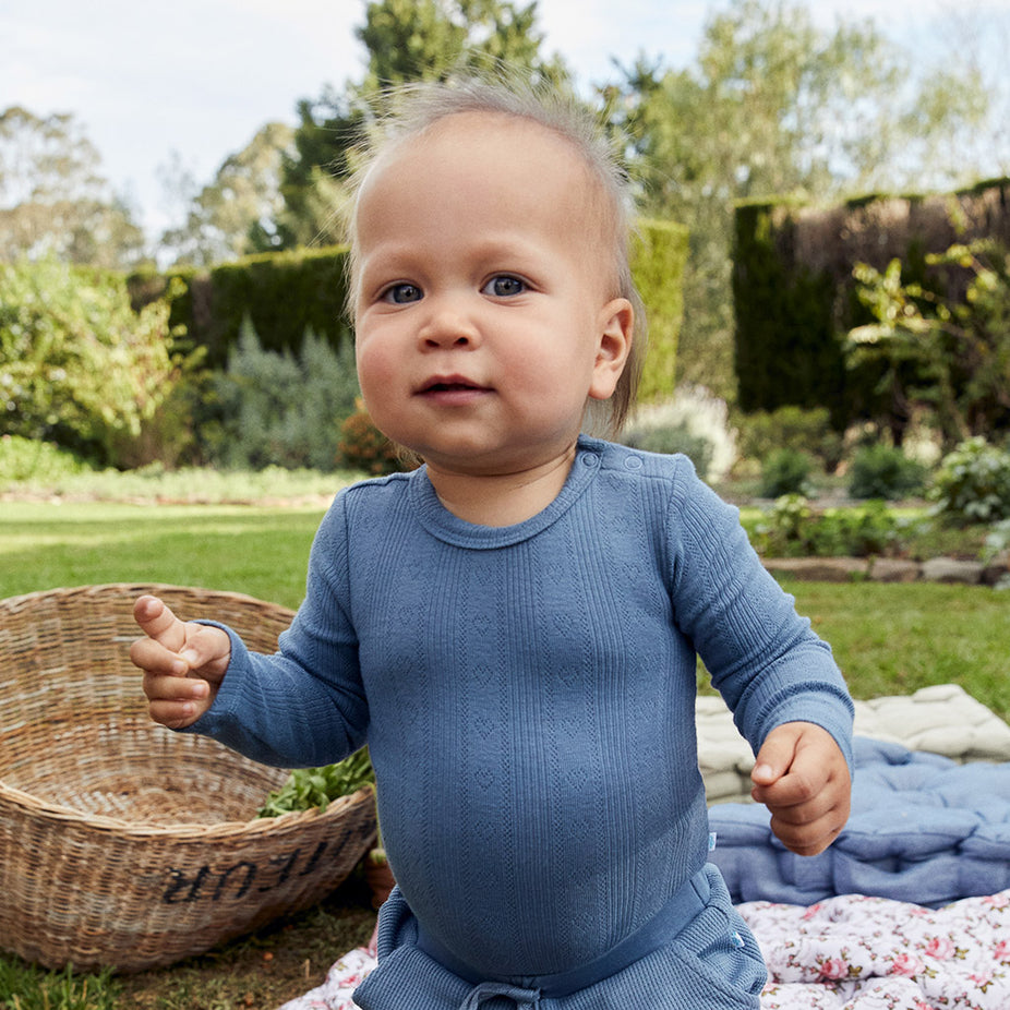 Slate Pointelle Bodysuit