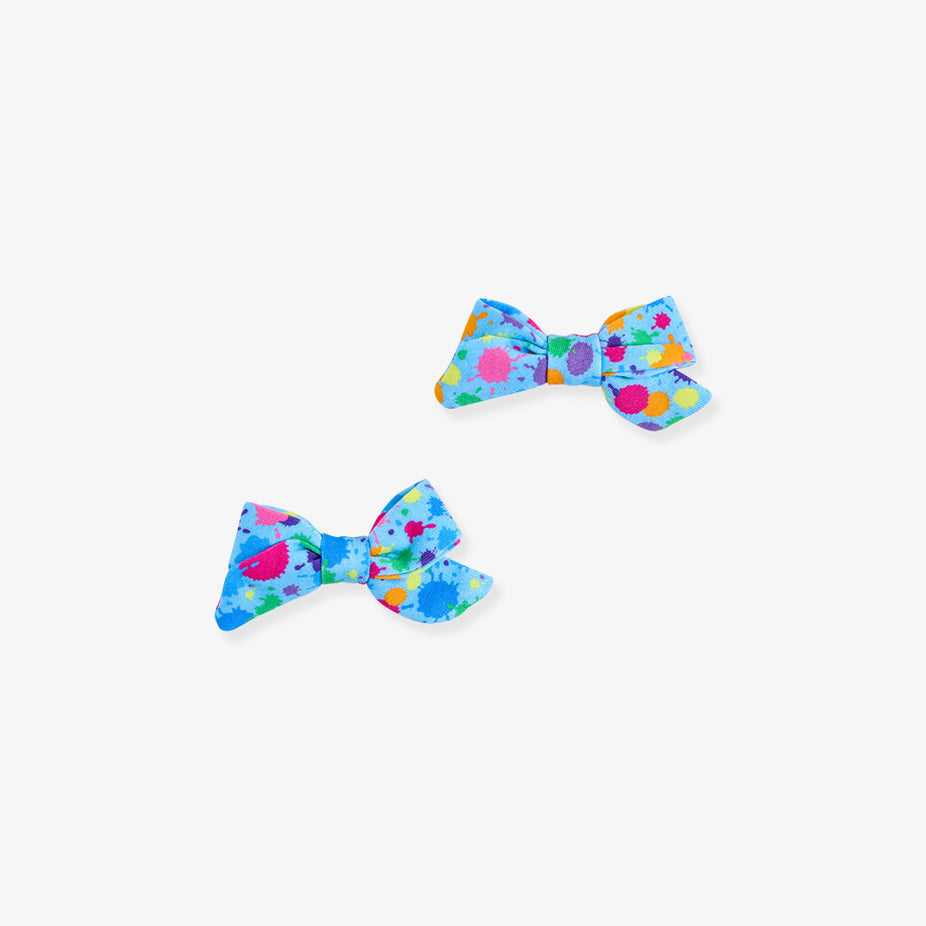 Lisa Frank® Rainbow Splatter Mini Bow Hair Clips