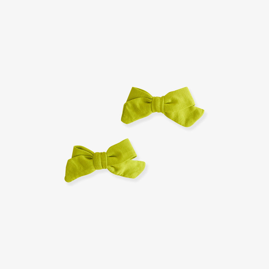 Moss Green Mini Bow Hair Clips