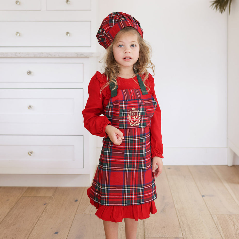 Red Tartan Plaid Kids' Apron