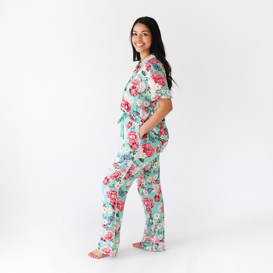 Floral Green Luxe Womens Pajamas