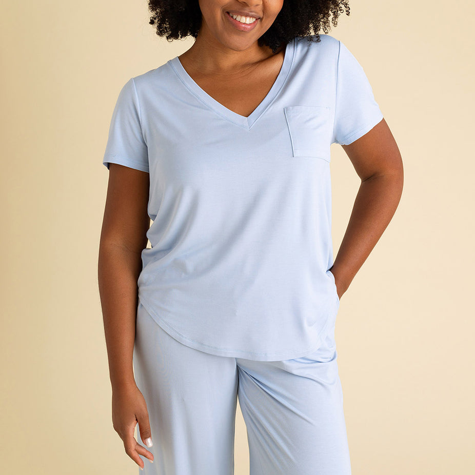 Periwinkle Women's V-Neck Tee