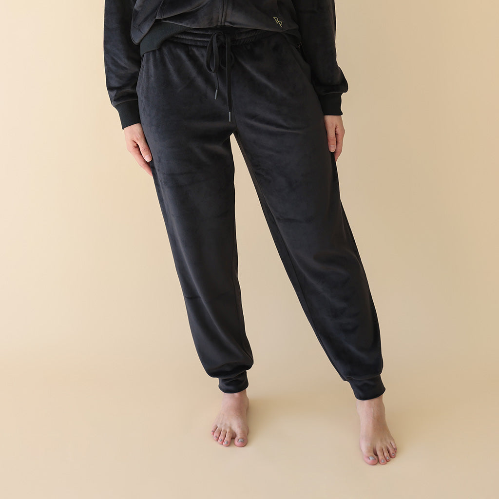 Women s Black Velour Joggers