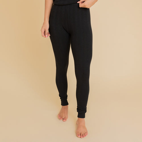 Women's Black Pointelle Leggings