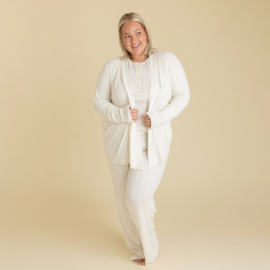 Vanilla Women's Pointelle Fly Away Cardigan