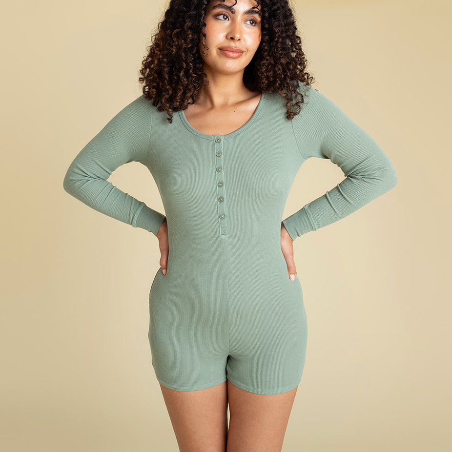 Soft Jade Women's Waffle Romper