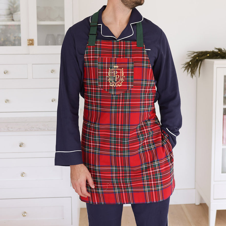 Red Tartan Plaid Adult Apron