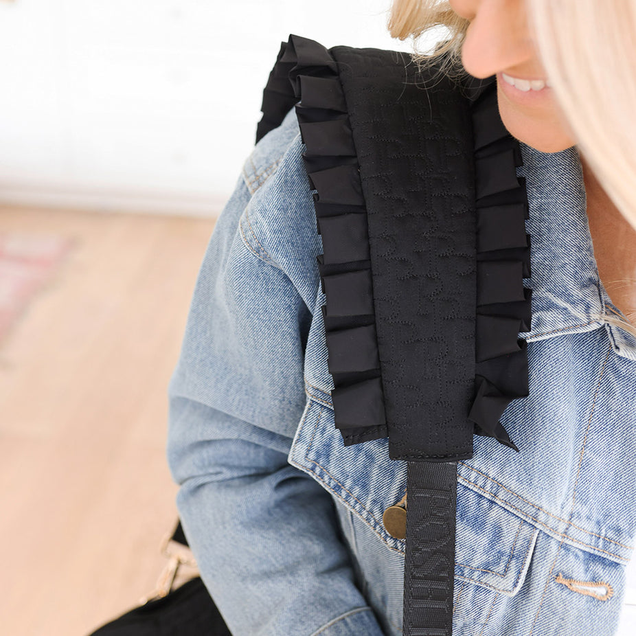 Posh Quilted Ruffled Shoulder Strap