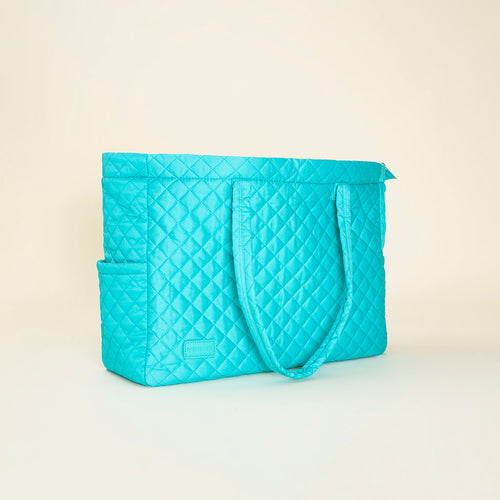 Signature Teal Quilted Tote Bag