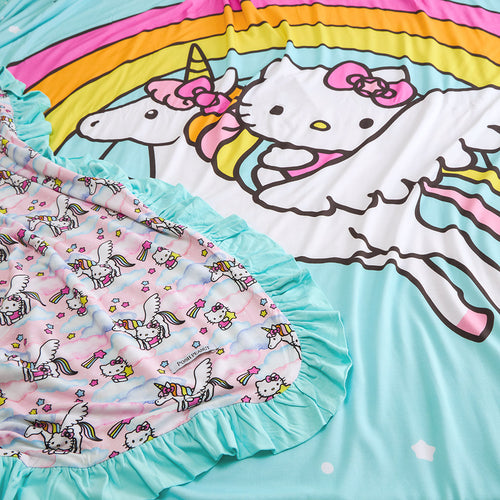 Hello Unicorn & Hello Kitty® Unicorn Ruffled Luxe Patoo® Blanket