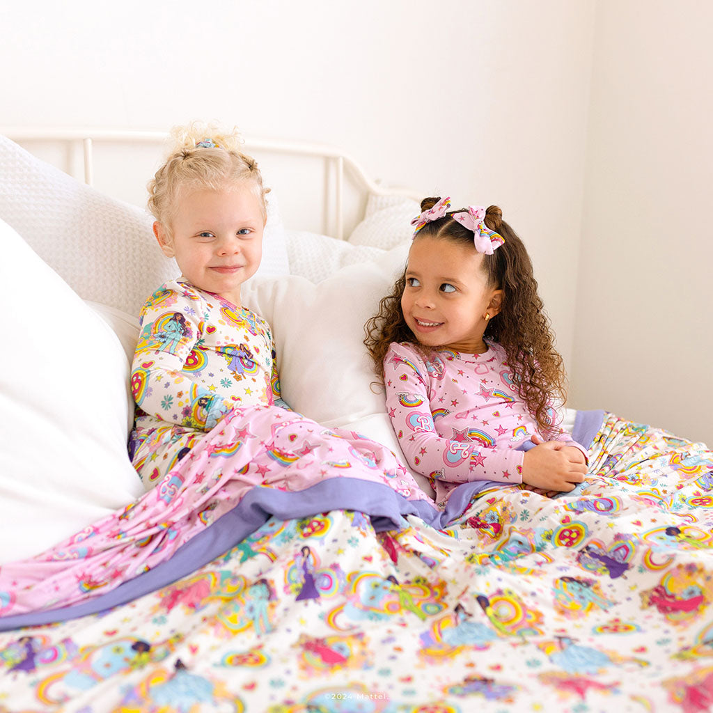 White Reversible Baby Blanket | Groovy Barbie™ and Friends & Barbie ...