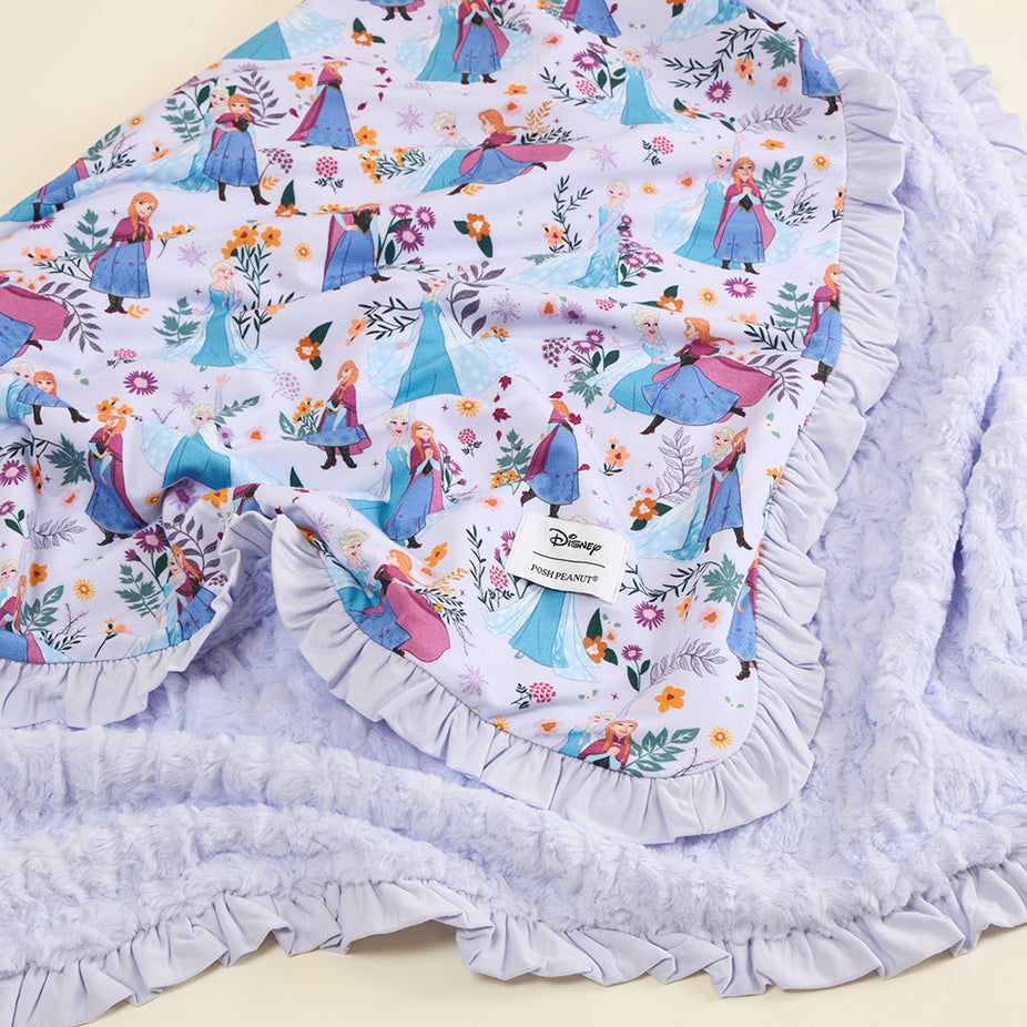 Disney Frozen Sisters Minky Ruffled Luxette Patoo® Blanket