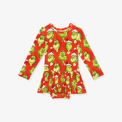 Dr. Seuss The Grinch Twirl Skirt Bodysuit Dress